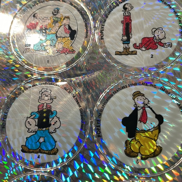 1995 POPEYE SWAN PRINCESS 👑Prism Stickers Sheet 90s Holographic Cartoon Vintage - Picture 6 of 17